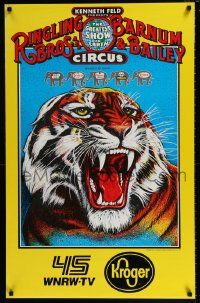 4j104 RINGLING BROS & BARNUM & BAILEY CIRCUS 24x38 circus poster '89 wild tiger art!