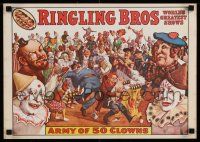 4j848 RINGLING BROS 13x19 commercial circus poster '60 cool art from a circa 1930s poster!