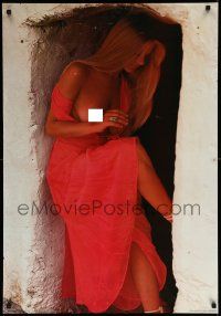 4j750 ALESSANDRA 27x39 Italian commercial poster '80s image of near topless woman in doorway!