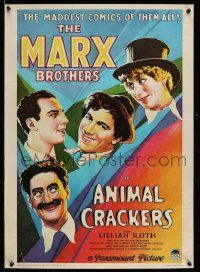 4j754 ANIMAL CRACKERS 20x28 commercial poster '70s all four Marx Brothers!