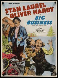 4j758 BIG BUSINESS 19x26 commercial poster '93 Hardy, Laurel biting James Finlayson's ear!