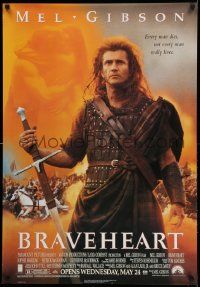 4j760 BRAVEHEART advance 27x39 Dutch commercial poster '95 Mel Gibson as William Wallace!