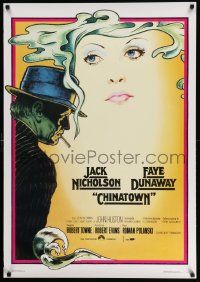 4j770 CHINATOWN 28x40 Italian commercial poster '80s Nicholson & Dunaway, Polanski, Jim Pearsall!