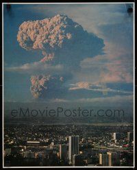 4j833 MT. ST. HELENS 2-sided 16x20 Japanese commercial poster '80 great image of erupting volcano!