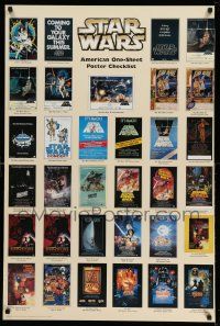4j864 STAR WARS CHECKLIST 27x40 German commercial poster '97 great images of most posters!