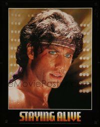 4j866 STAYING ALIVE 22x28 commercial poster '83 Travolta in dancing sequel, title at bottom!