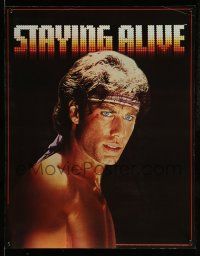 4j867 STAYING ALIVE 22x28 commercial poster '83 Travolta in Saturday Night Fever sequel, top title!
