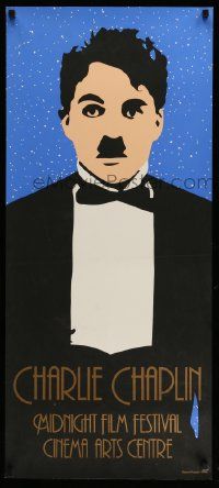 4j189 CHARLIE CHAPLIN MIDNIGHT FILM FESTIVAL 17x38 film festival poster '84 Francis art of Chaplin