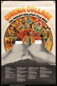 4j190 CINEMA COLLAGE 27x41 film festival poster '70s cool image of classic film stars!