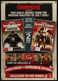 4j930 GRINDHOUSE 28x39 Australian video poster '07 Rodriguez, Tarantino, Planet Terror/Death Proof