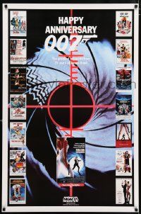 4j688 HAPPY ANNIVERSARY 007 tv poster '87 25 years of James Bond, cool image of many 007 posters!