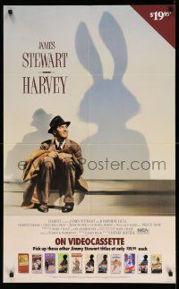 4j931 HARVEY 23x37 video poster R80s James Stewart and shadow of 6 foot imaginary rabbit!