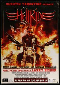 4j932 HELL RIDE 28x39 Australian video poster '08 motorcycle gang, Michael Madsen, Carradine!