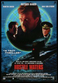 4j934 HOSTILE WATERS 27x40 Canadian video poster '97 Rutger Hauer, Martin Sheen, Max von Sydow!