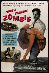 4j936 I WAS A TEENAGE ZOMBIE 27x41 poster '87 wacky art, music by Los Lobos, Violent Femmes!