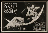 4j939 IT HAPPENED ONE NIGHT 25x36 video poster R84 Clark Gable & Claudette Colbert over moon!