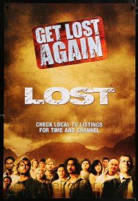 4j697 LOST DS tv poster '00s Josh Holloway, Naveen Andrews, Evangeline Lilly, cast & gold sky!