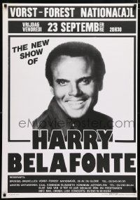 4j224 HARRY BELAFONTE 28x39 Belgian music poster '80s cool different image of the star!