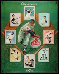 4j641 7TH INNING STRETCH tv poster '80s Old Spice, Robinson, Cobb, many greats, art by Fasolino!