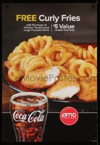 4j373 AMC THEATRES DS 27x40 special '11 cool ad from the movie theater chain, curly fries!