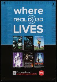 4j362 AMC THEATRES DS 27x39 special '10 cool ad from the movie theater chain, February RealD 3D