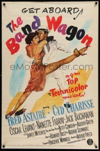 4j316 BAND WAGON REPRO 27x41 special '70s Fred Astaire & sexy Cyd Charisse showing her legs!