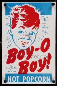 4j400 BOY-O BOY 11x17 special '90s hot popcorn, cool REPRODUCTION of circa 1950s poster!