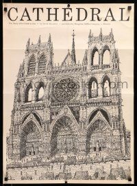 4j409 CATHEDRAL 2-sided 21x29 special '81 cool art and information by David Macaulay!