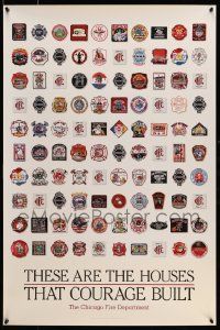 4j411 CHICAGO FIRE DEPARTMENT 24x36 special '00s cool images of many different badges!