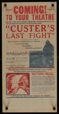 4j419 CUSTER'S LAST FIGHT 2-sided special 9x18 R25 50th Anniversary Last Stand at Little Big Horn!