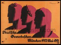 4j424 DEUTSCHE GEWERBESCHAU MUNCHEN 1922 27x38 German special '22 cool artwork by Max Eschle!