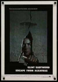4j439 ESCAPE FROM ALCATRAZ 17x24 special '79 cool artwork of Clint Eastwood busting out by Lettick