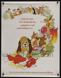 4j451 FOX & THE HOUND 17x22 special '81 two friends who didn't know they were supposed to be enemies