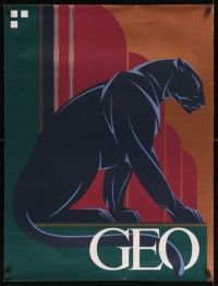 4j074 GEO 25x30 art print '83 cool art-deco artwork of panther by Nicholas Gaetano!