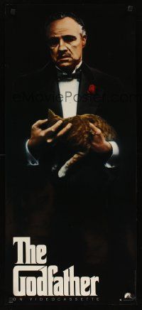 4j929 GODFATHER video poster R91 Marlon Brando & cat in Francis Ford Coppola crime classic!