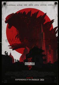 4j294 GODZILLA IMAX mini poster '14 cool different artwork of soldiers and monster over city!