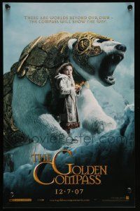 4j295 GOLDEN COMPASS mini poster '07 Nicole Kidman, Dakota Blue Richards w/bear!