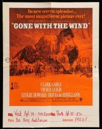 4j464 GONE WITH THE WIND 17x22 special R74 Clark Gable, Leigh, de Havilland, all-time classic!