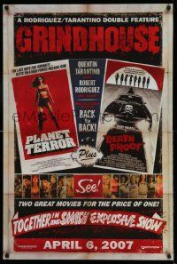 4j322 GRINDHOUSE DS REPRO 26x39 special '00s Rodriguez & Tarantino, Planet Terror & Death Proof!