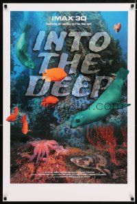 4j481 INTO THE DEEP IMAX 24x36 special '94 underwater documentary, Howard & Michele Hall!
