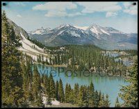 4j532 NATURE POSTER style 1 22x28 special '70s great image of mountains over lake!
