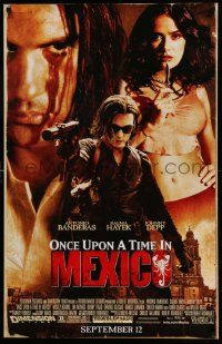 4j545 ONCE UPON A TIME IN MEXICO 25x38 special '03 Antonio Banderas, Johnny Depp, Salma Hayek!