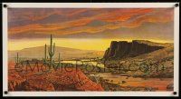 4j086 RIM OF THE DESERT 17x32 art print '50s cool artwork by William H. Layne!