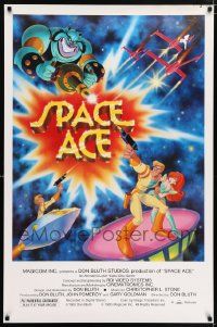 4j587 SPACE ACE 27x41 special '83 Don Bluth animated interactive laserdisc arcade game!