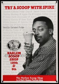 4j589 SPIKE LEE 27x39 special '00s cool image of the star/director eating ice cream!