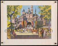 4j090 WALT DISNEY COMPANY 22x28 art print '50s Disneyland, United Air Lines, art by Millard Sheets