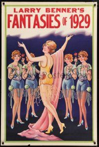 4j109 LARRY BENNER'S FANTASIES OF 1929 28x42 stage poster '29 sexy girls!