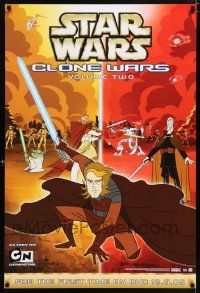4j980 STAR WARS: CLONE WARS 27x40 video poster '05 cartoon art of Obi-Wan and Anakin, volume 2!