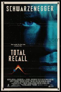 4j986 TOTAL RECALL 27x41 video poster '90 Paul Verhoeven, Arnold Schwarzenegger, Sharon Stone!