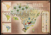 4j005 RESOURCES OF BRAZIL 14x20 WWII war poster '40s products for the arsenal of democracy!
